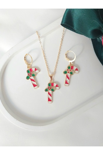 Alexis Carrel New Year Christmas Themed Necklace and Earring Set