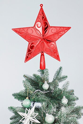 Patladı Gitti Christmas Pine Tree Ornament 25-20 cm Red Star Tepelik
