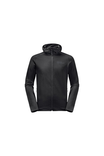 Jack Wolfskin Men's Thermal Fleece Sweatshirt - Black, Hooded, Fz M, 1710541 -6000 Baıselberg