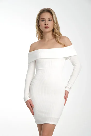Kallisto Ecru Madonna Collar Lined Camisole Mini Dress