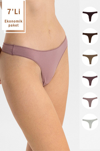 Pierre Cardin Pachet de 7 tanga de bază din bumbac 2071 No Show No Trace