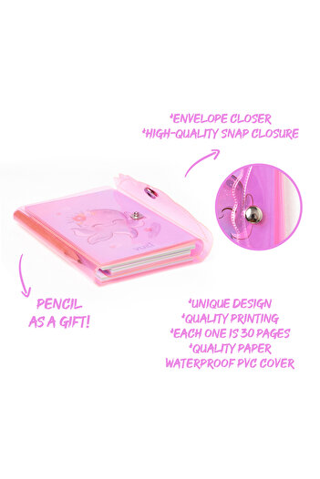 VUKİ Mini 3 Compartment Notebook with Pen