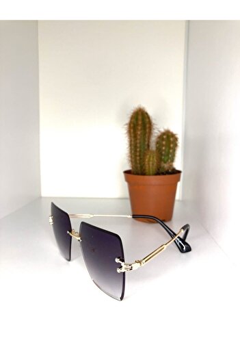 Atlas Accessory Women's Square Crystal Cut Sunglasses Vintage