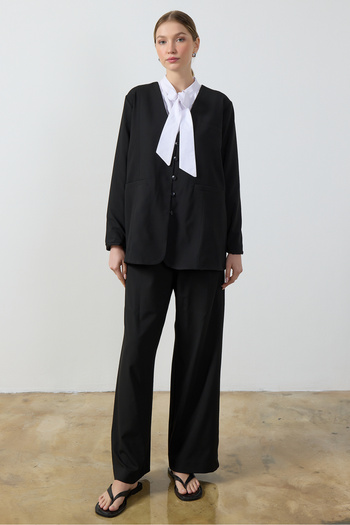 Birgül Bektaş Black Wide Leg Trousers
