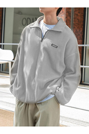 GENIUS STORE Erkek Polar Oversize Sweatshirt Polar Sweatshirt