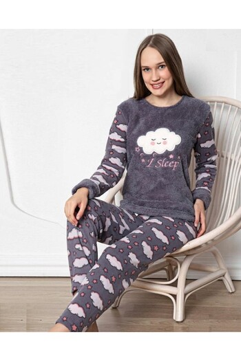ROMEO LİFE Costum de pijama de iarnă din lână de pluș pentru femei 3008