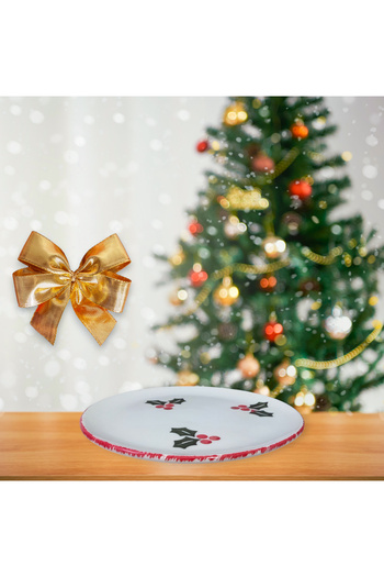 Ganita home Cake Plate New Year Floral 2' Round Plate 19 cm