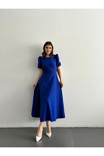 MRY BUTİK Rochie midi cu mâneci pepene verde