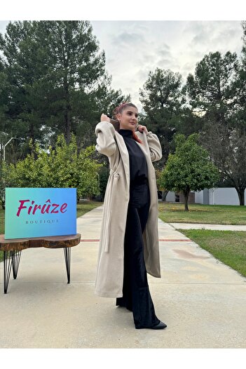 Firuze Kadın kaşe kaban