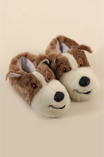 LANDSHOES Unisex Soft Comfortable Sole Warm Lining Dog Slippers