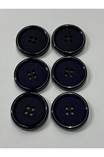 karantuhafiye Navy Blue Set of 6 Italian Button - Coat Coat Button 3.5 cm (M8926)