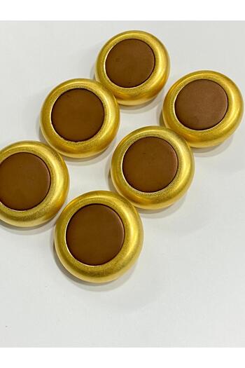 karantuhafiye Italian Button Set of 6 - Coat Fur Coat, Matte Gold Cappuccino 3 cm /M010