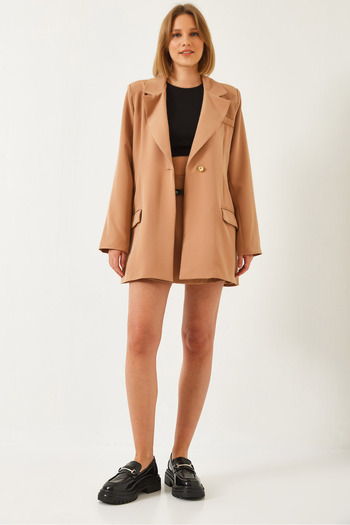Bianco Lucci Women's Skirted Jacketed Bottom Top Suit Mbms055 60501055