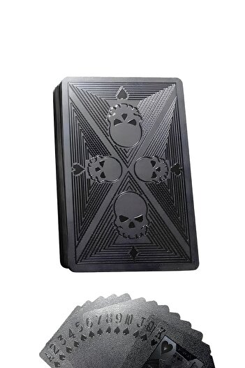 Weather Forecast Black Skull Playing Card Slippery Plastic Waterproof Playing Card Cin500