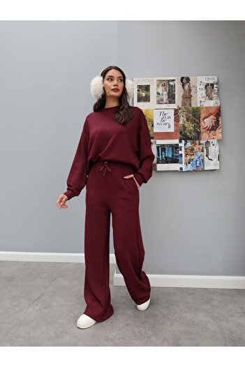 ESRAHELVACI Burgundy Modal Tracksuit