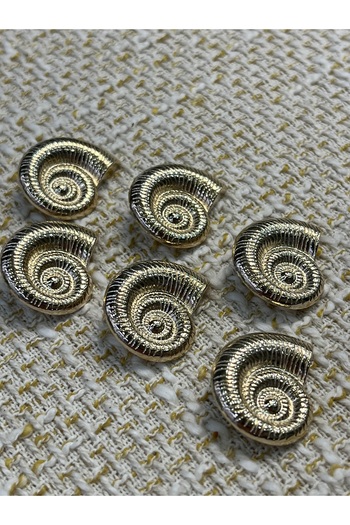 ODDA TASARIM ATÖLYESİ Snail Model Custom Design Gold Set of 3 Buttons