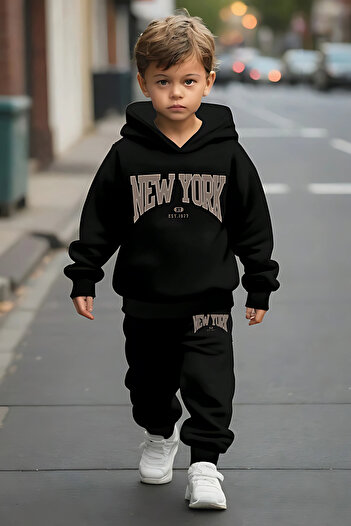 han elegant New york USA Text Printed Hoodie Unisex Παιδική φόρμα γυμναστικής