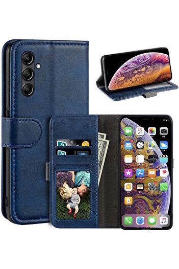 m.tk moveteck Samsung Galaxy A16 Case 360 Full Containers Leather Textured Flip Wallet Stand Clamshell Cover with Business Card