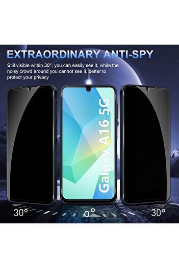 m.tk moveteck Samsung Galaxy A16 Ghost Screen Protector Glass Full Covering Hidden Tempered Glass 5D Glossy Privacy Glass
