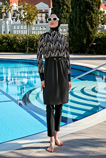 Remsa Mayo R109 Model Hijab Swimsuit - Parachute Sports, Lycra Full Covered, Elvan