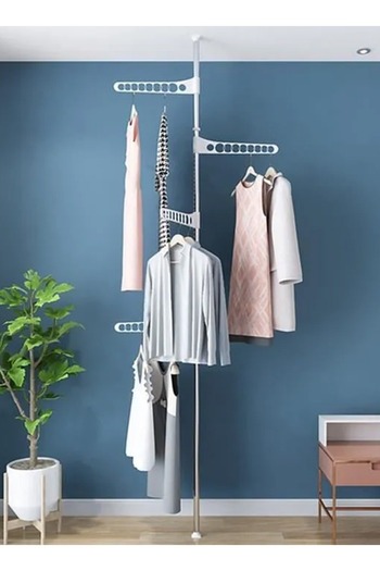 Taimi Portable 4-Tier Garment Drying Rack, Foldable Stainless Steel Telescopic Pole, Indoor/Outdoor