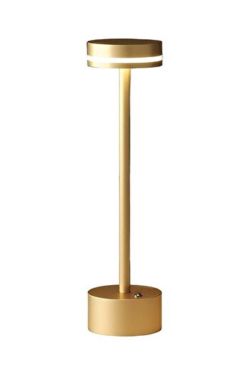 Taimi Slim Angle Wireless LED Table Lamp, Aluminum Shade, 1800mAh Battery, Gold