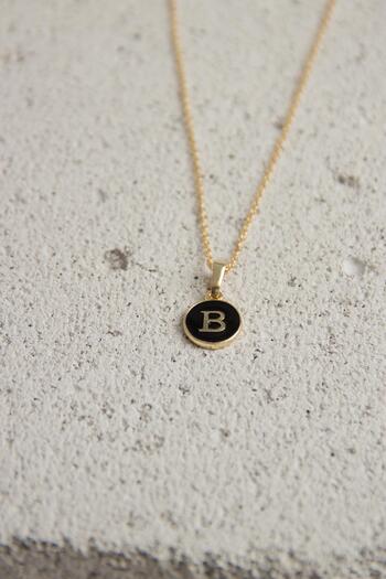 Modex Gold Enamel Letter Necklace