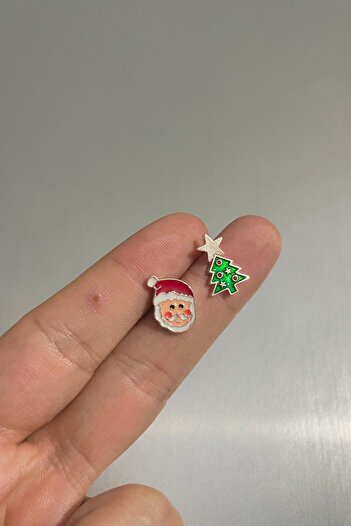 Jaida Moda Women's Santa Claus and Pine Tree Figure Christmas Earrings