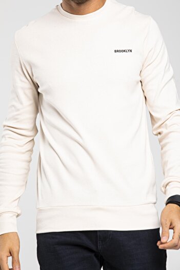 Superlife Süperlife Bisiklet Yaka Uzun Kollu Dar Kalıp İnce Erkek Sweatshirt SPR2019K18