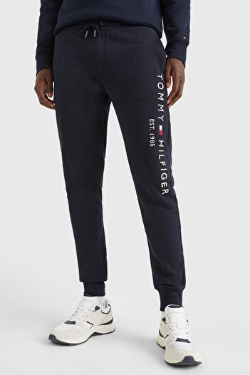 Tommy Hilfiger Erkek Logolu Beli Paçası Lastikli Rahat İp Bağlamalı Mavi Eşofman Altı MW0MW08388-DW5