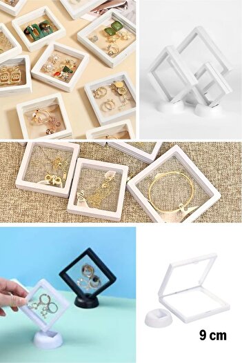 Buffer ®   9X9Cm with Stand 3D Jewelry Kinet Keepsake Collection Storage Box Clear Film Frame