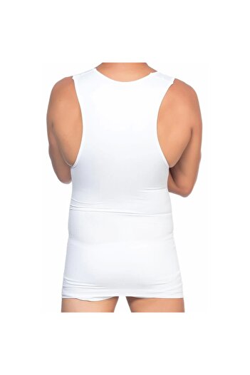 Narnuga Marsilyan- White Emay E1003 V-Neck Men's Corset Undershirt