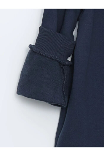 LC Waikiki Φούτερ για αγόρια με κουκούλα LCW Kids Navy Blue με στάμπα Barcelona