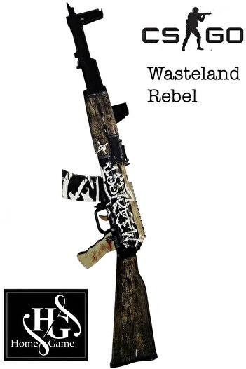 Home Game Cs-Go Wasteland Rebel Wooden Toy Set - Ak-47 with Gun
