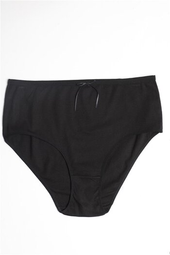 BAYKAR Women's Cotton High Waist Bato Panties 3 Pack Black