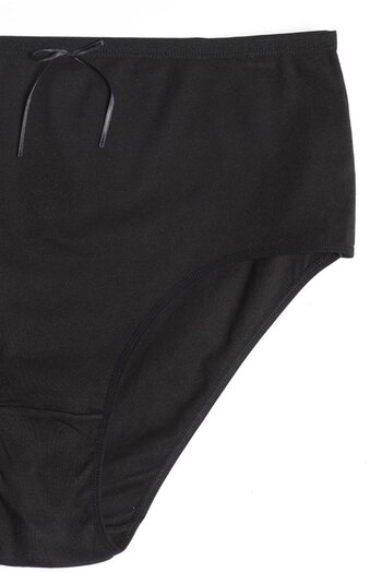 BAYKAR Women's Cotton High Waist Bato Panties 3 Pack Black