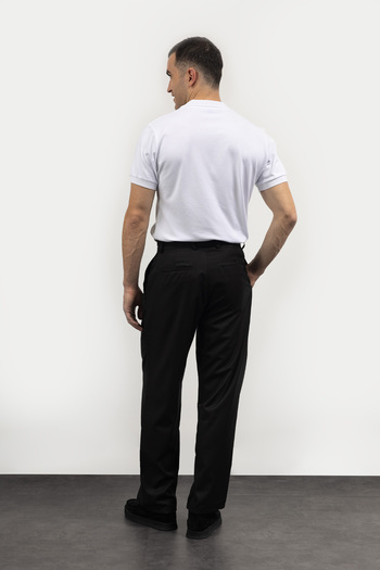 GIESTO Black Basic Pleated Trousers