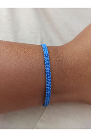 TREND Unisex Light Blue Macrame Bracelet, Braided Bracelet, String Bracelet, Gift Bracelet