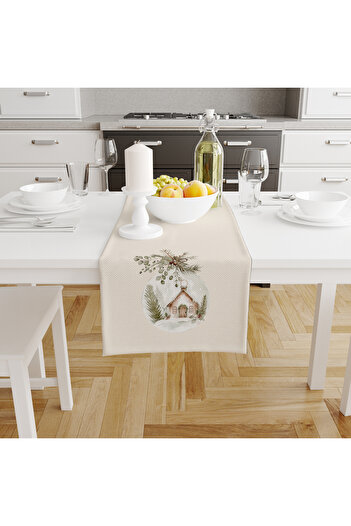 Filamente Christmas Patterned Digital Printed Runner - New Year 140X40 cm