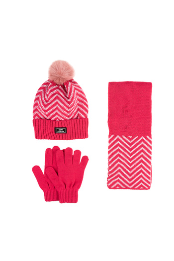 Kitti Girl's Scarf Beanie Gloves - 9-15 Years Old 3-Piece Set, Fleece
