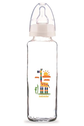 Bebedor 250ml Patterned Glass Baby Bottle - Code:31302
