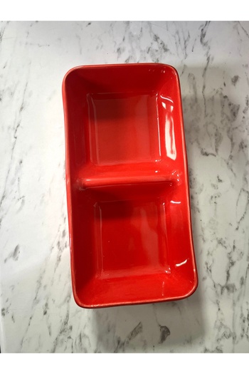 afralya home Snack Bowl with Red Compartments, 1 Bowl, Christmas Christmas Snack Bowl, Sauce Bowl