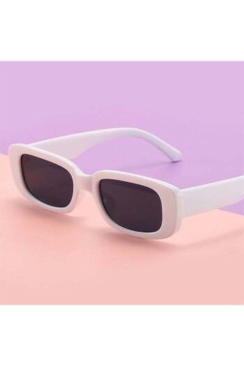 Köstebek Retro Sunglasses with Horizontal White Frames