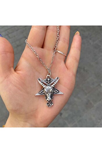 Köstebek Gothic Goat Head Necklace