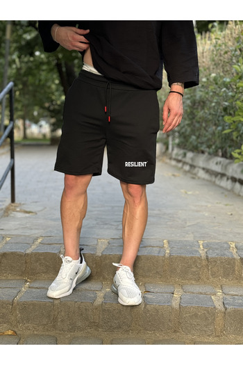 DEEPSENCE Men's Black Combed Cotton Fabric Resilient Printed Shorts Slim Fit