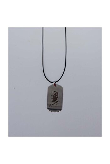 Köstebek Mustafa Kemal Atatürk Illustrated Imprint Necklace