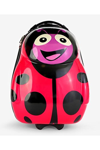 Fab N Funky Beetle Trolley Bag, Durable, Lightweight, Spacious, 5 Years+, L 35 x B 25 x H 43cm - Red