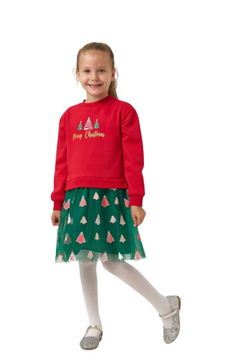 Bupper Girl's Christmas Concept Skirt Dress