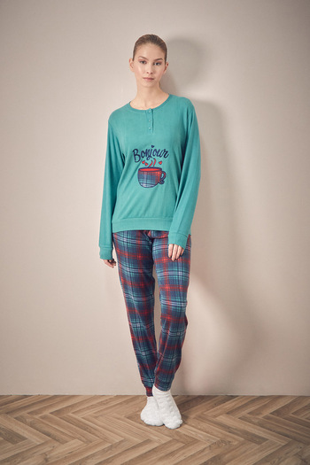 Fulla Moda Bonjour Summer Embroidered Velvet Pajamas Set of 2