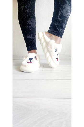 AkınalBella Winter Soft Eared Dog Figure House Slippers